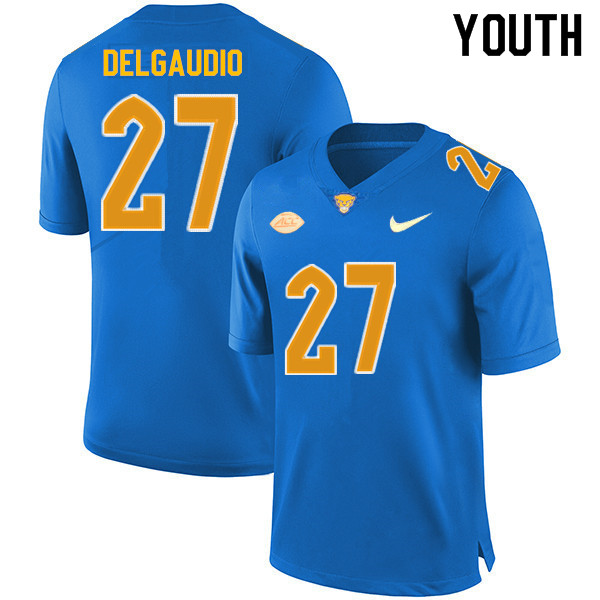 Youth #27 Luke DelGaudio Pitt Panthers College Football Jerseys Sale-Royal